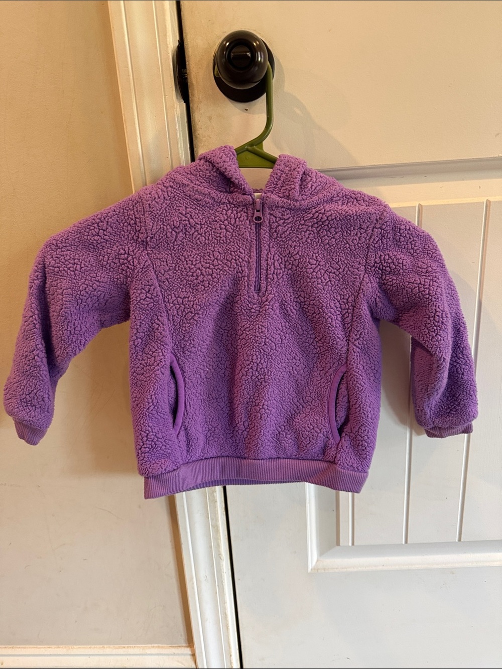 Kidgets Lavender Sherpa Half-Zip Hoodie